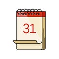 Vector image of the calendar. Flat style. Royalty Free Stock Photo