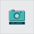 Vector image of camera with text say cheese Royalty Free Stock Photo