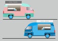 Vector image of a car that is used to make a food truck by using colors to look attractive.