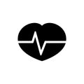 A cardiogram. Black Heartbeat icon symbol