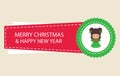 Cartoon christmas sticker with christmas elf Royalty Free Stock Photo