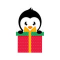 Cartoon cute christmas penguin gift