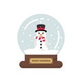 Cartoon cute christmas snowglobe with snowman