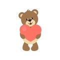 Cartoon cute lovely bear with heart Royalty Free Stock Photo