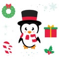 Cartoon cute penguin ector cartoon illustration vector