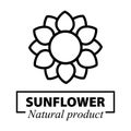 Cartoon sunflower vector outline logotype