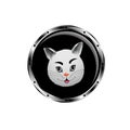 Vector image cat rocket porthole