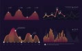 Vector image charts and diagrams for presentation or financial report. Infographics concept.Increase and decrease of