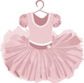 vector image of a childrens puffy tutu dress in pale pink tones with a hanger Royalty Free Stock Photo