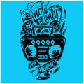 Vector image of a classic boombox design for tshirt printing