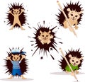 Vector image of clip art hedgehog from a series of illustrations with a hedgehog