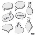 Speech bubble doodle set