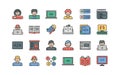 Programmer and developer icon set for coding education and technology Royalty Free Stock Photo