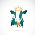 Vector image of cow wearing a crown