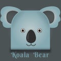 Vector image of a cute koala bear square style