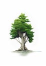 Green Tree Vector Illustration On White Background