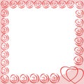 Photo frame with hearts and abstract roses