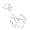 Vector image of dice in dynamics. Concept. Royalty Free Stock Photo