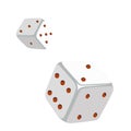 Vector image of dice in dynamics. Concept. Royalty Free Stock Photo