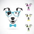 Vector image of a dog (Bull terrier) glasses Royalty Free Stock Photo