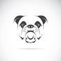 Vector image of an dog face (bulldog)