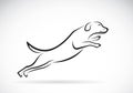 Vector image of an dog jumping on white background. Royalty Free Stock Photo