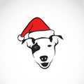 Vector image of an dog and santa hats