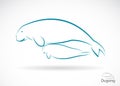 Vector image of an dugong Royalty Free Stock Photo