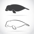 Vector image of an dugong Royalty Free Stock Photo