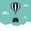 Vector image of elephant with balloons