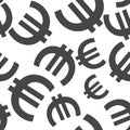 Vector image of the euro sign. Vector illustration euro seamless pattern on a white background Royalty Free Stock Photo