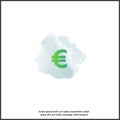 Vector image of the euro  sign.  Vector illustration euro on white isolated background Royalty Free Stock Photo
