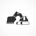 Vector image excavator icon.