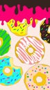 Various kinds of fruit, cake, donut, candy