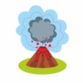 Cartoon exploding volcano