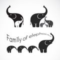 Vector image of family elephants