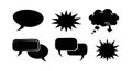 Black speech bubbles comic style vector illustration with different shapes and thought cloud design Royalty Free Stock Photo