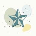 Vector image five-pointed star. Star on multicolored background