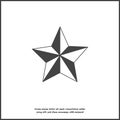 Vector image five-pointed star. Star on white isolated background. Layers grouped for easy editing illustration.