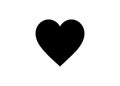 Vector image of a flat, linear black heart icon. Isolated heart on a white background