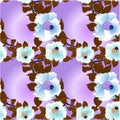 Vector image. Flowers - decorative composition. Wallpaper. Seamless pattern.