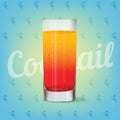 Vector image of fresh cocktail drink