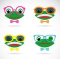 Vector image of a frog wear glasses