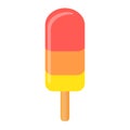 Simple vector image of fruit and berry ice cream. citrus sherbet