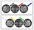 Vector image of frying pans