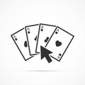 Vector image game card and arrow icon.