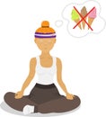 Vector image girl sitting in lotus pose Royalty Free Stock Photo