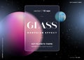 Vector image in the glass morphism style. Translucent template for web site. Frosted glass and spheres. Royalty Free Stock Photo