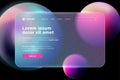 Vector image in the glass morphism style. Translucent template for web site. Frosted glass and spheres. Royalty Free Stock Photo