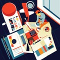 Vector image of a graphic designers working table
